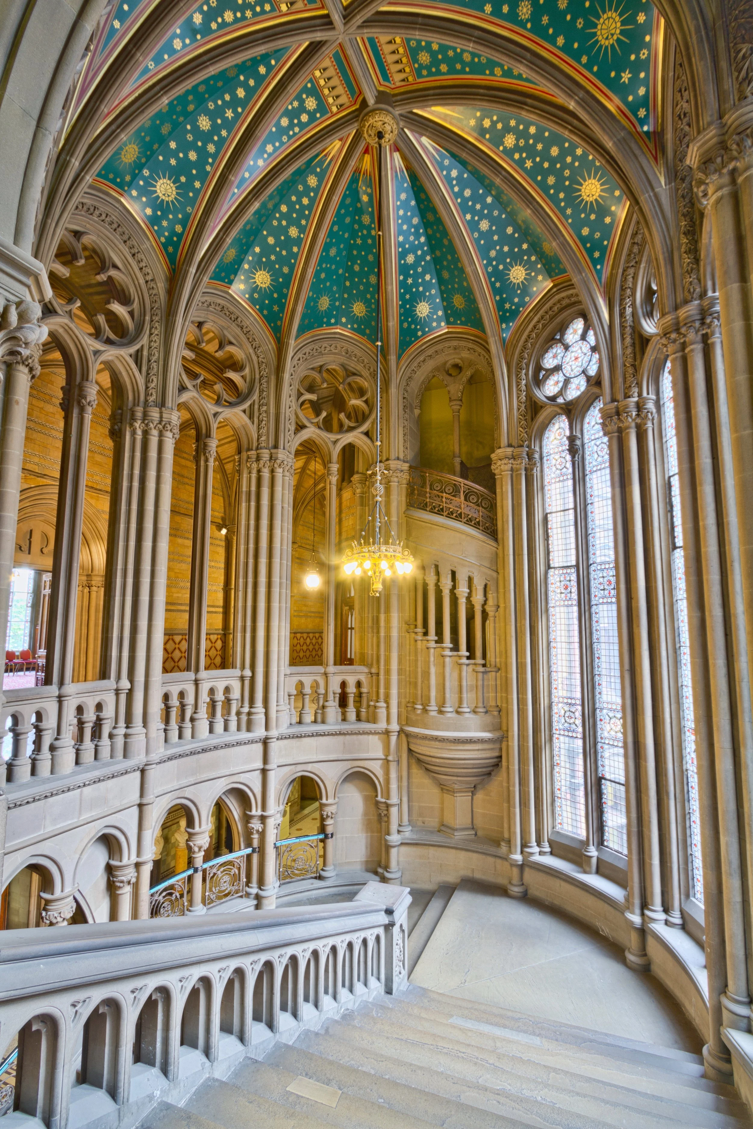 Manchester Town Hall - Staircase, Manchester, England, UK.