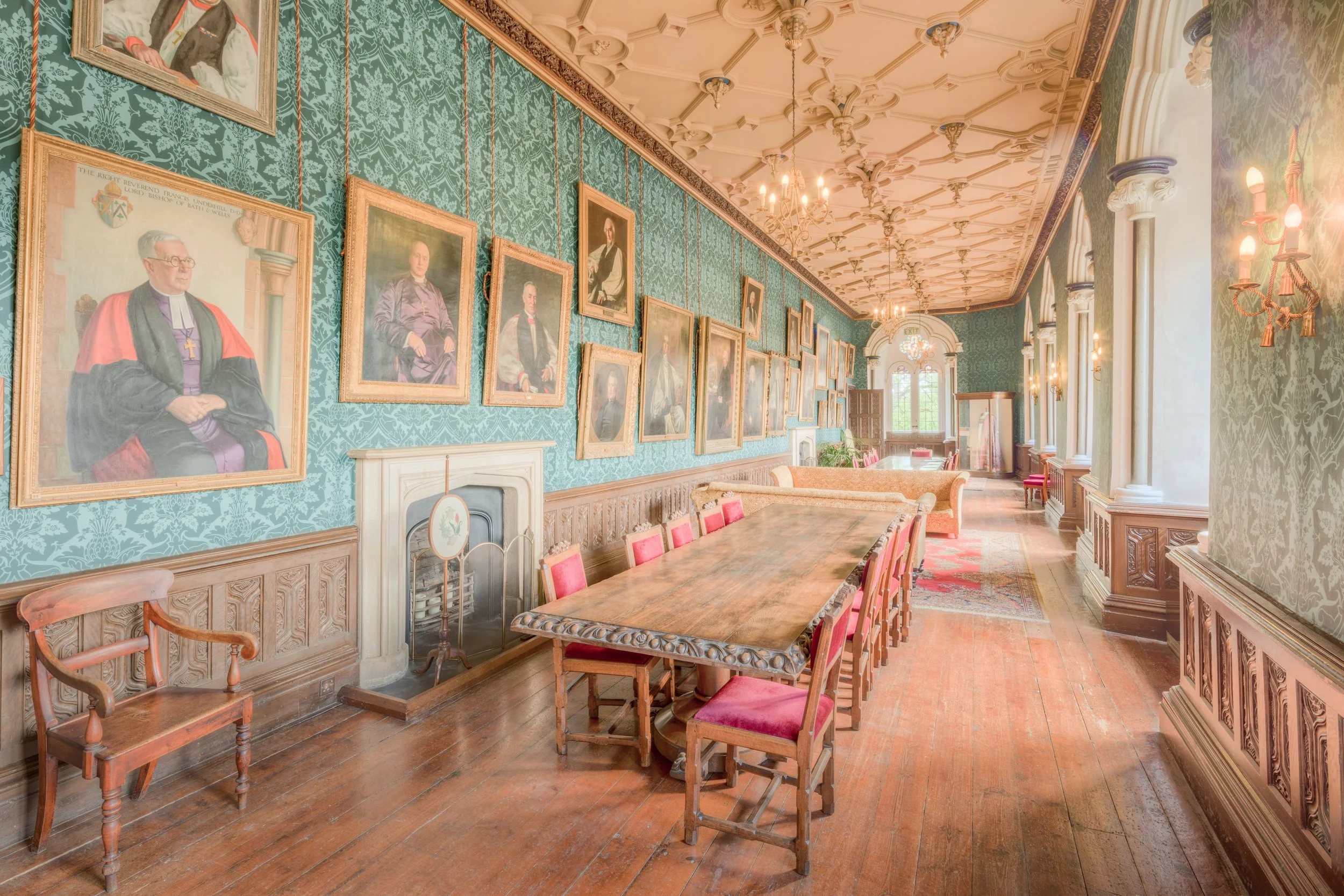 Bishop's Palace and Gardens - Long Gallery, Wells, England, UK.