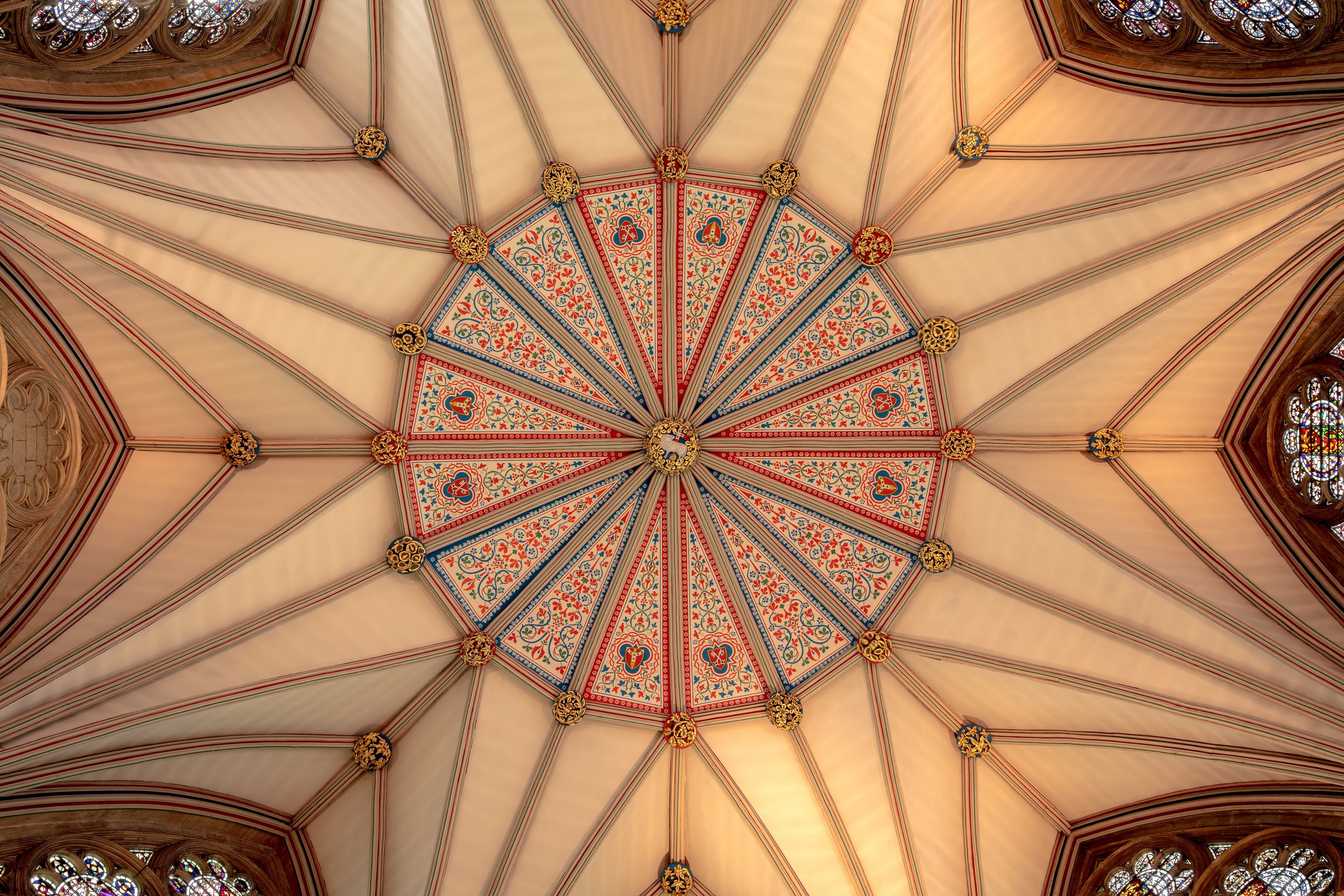 York Minster - Chapter House Ceiling, York, England, UK.