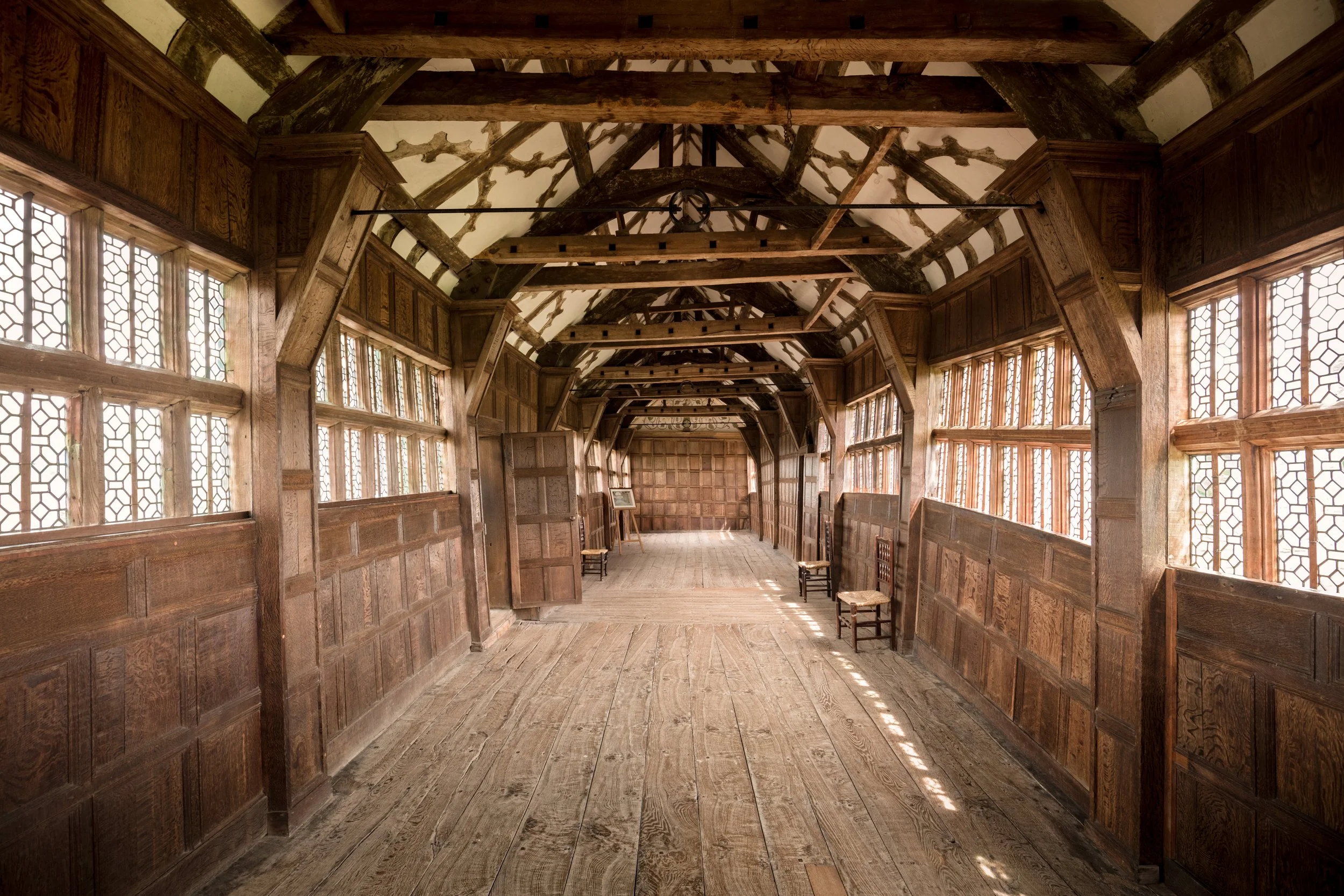 Little Moreton Hall - The Long Gallery, Congleton, England, UK. 
