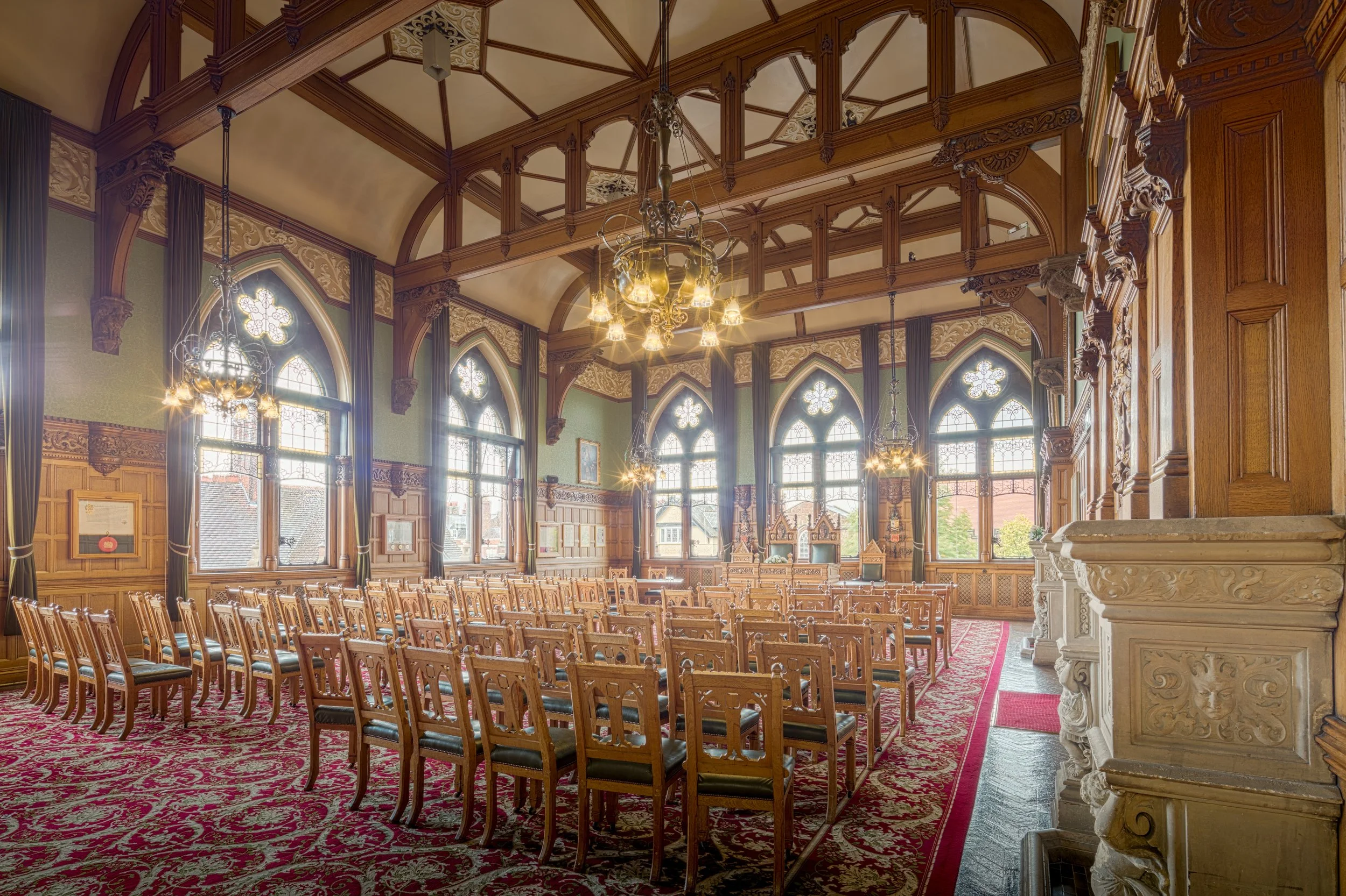 Chester Town Hall - Council Chamber, Chester, England, UK.