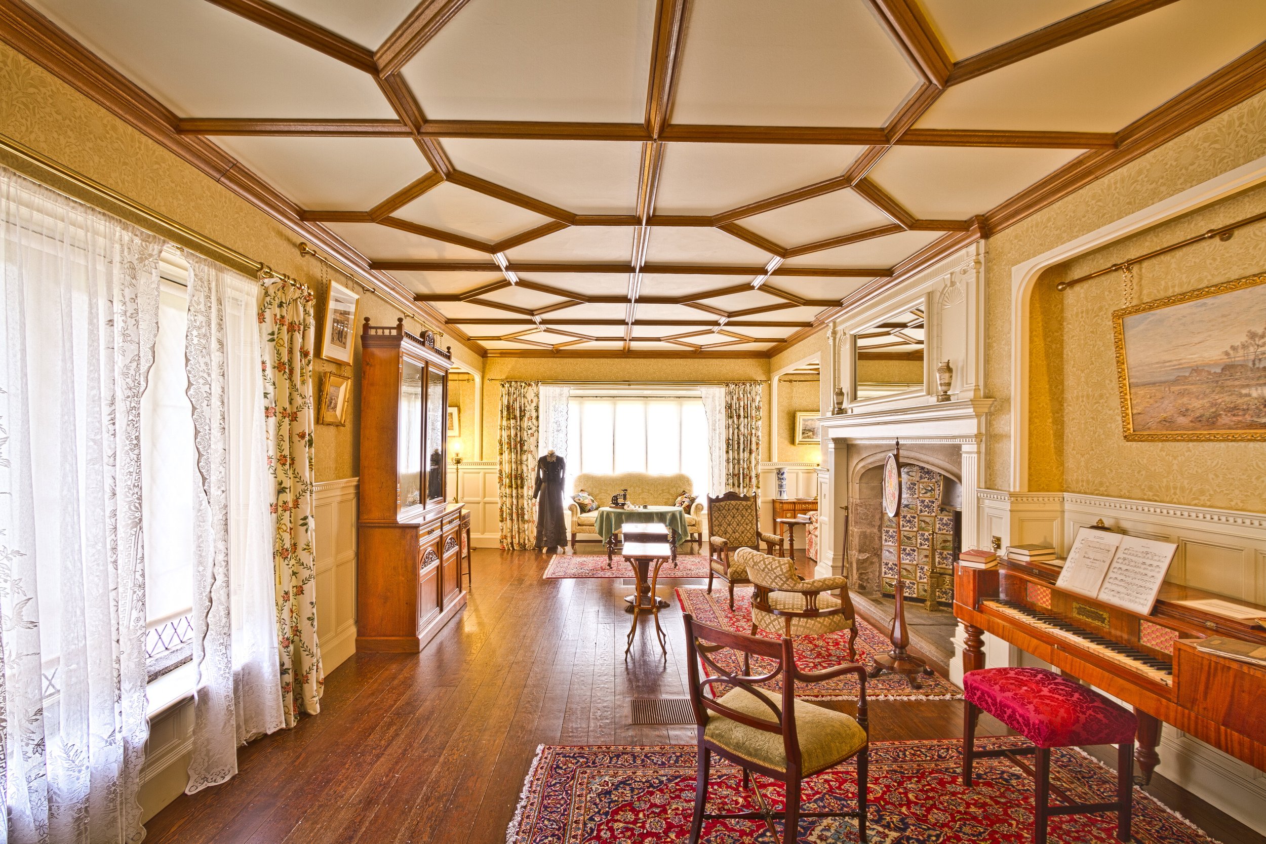 Smithills Hall - Mrs Ainsworth's Drawing Room, Bolton, England, UK.