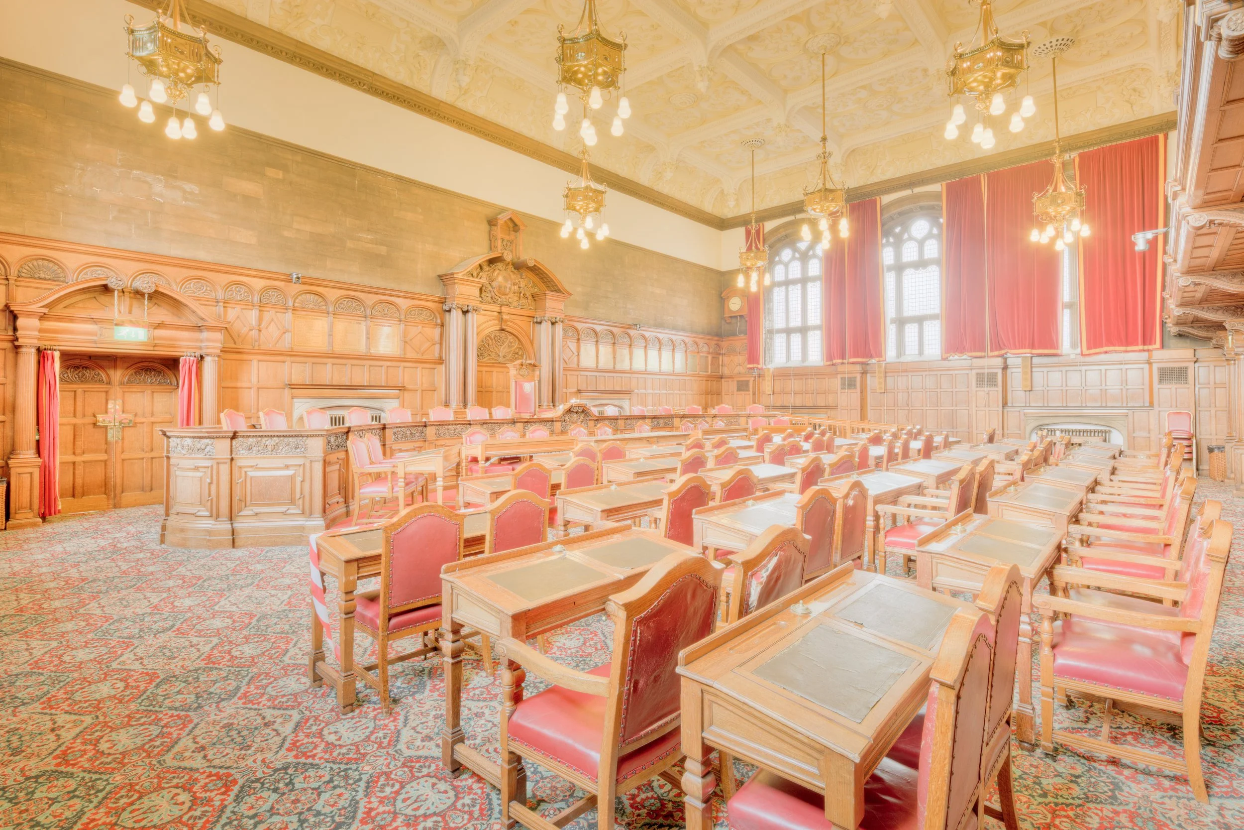 Sheffield Town Hall - Council Chamber, Sheffield, England, UK.