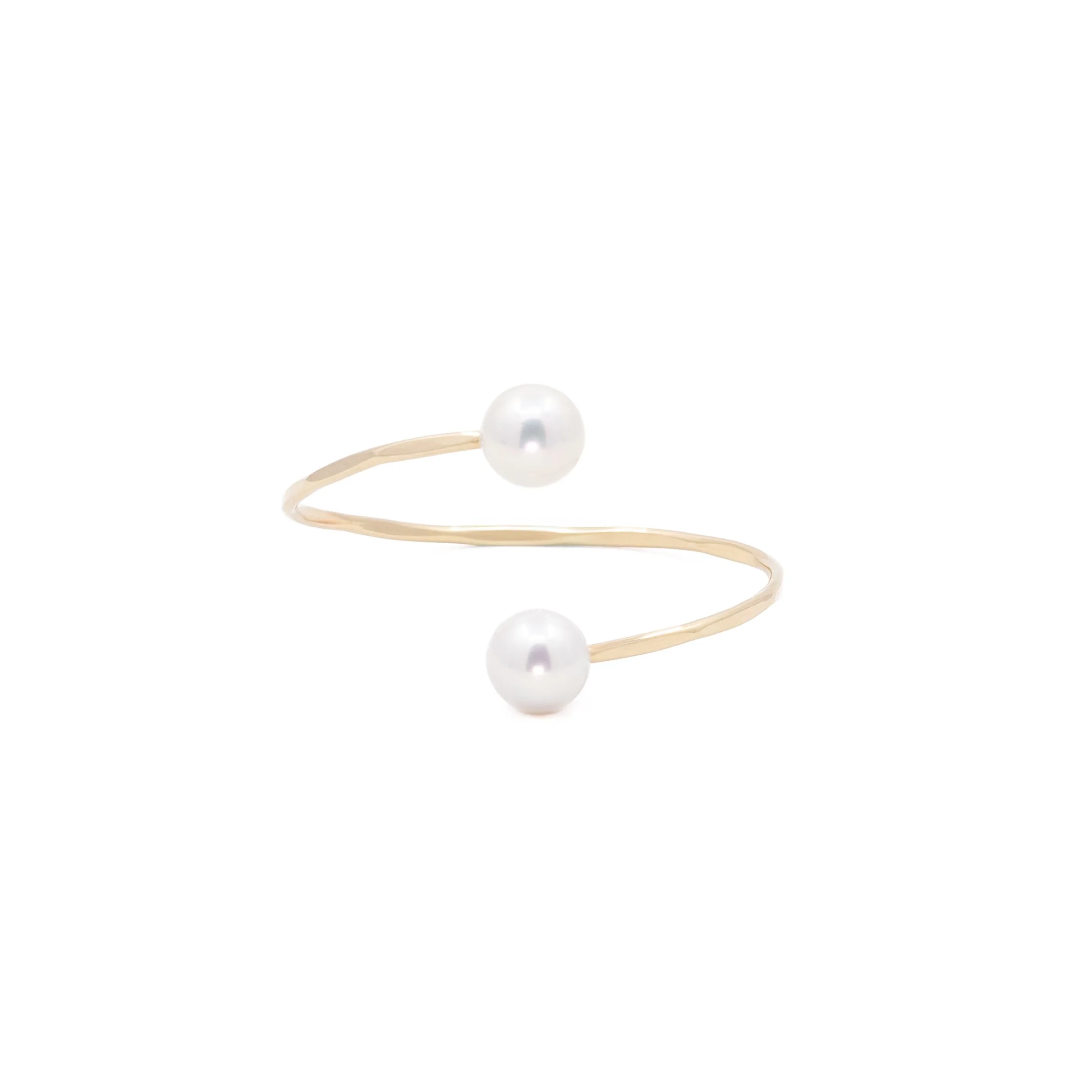 White Pearl Bypass Cuff Bracelet