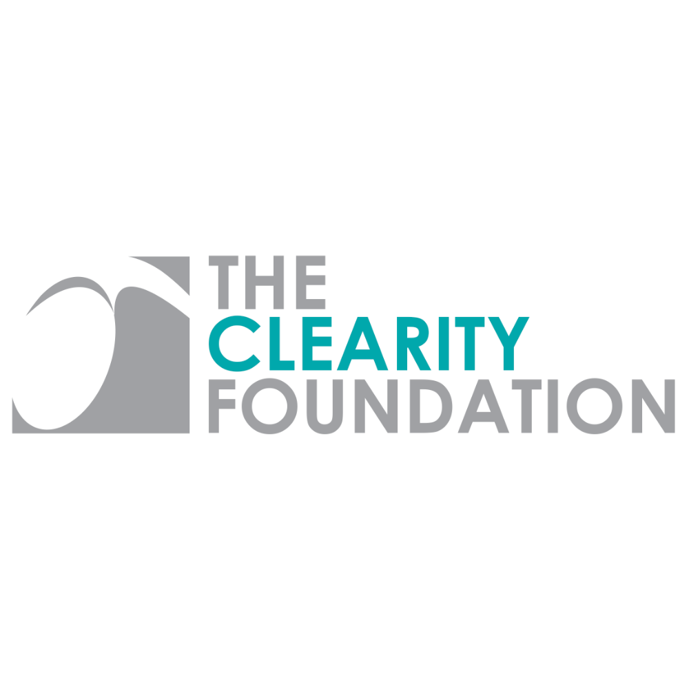 The Clearity Foundation logo, a nonprofit organization dedicated to ovarian cancer research and support in San Diego.