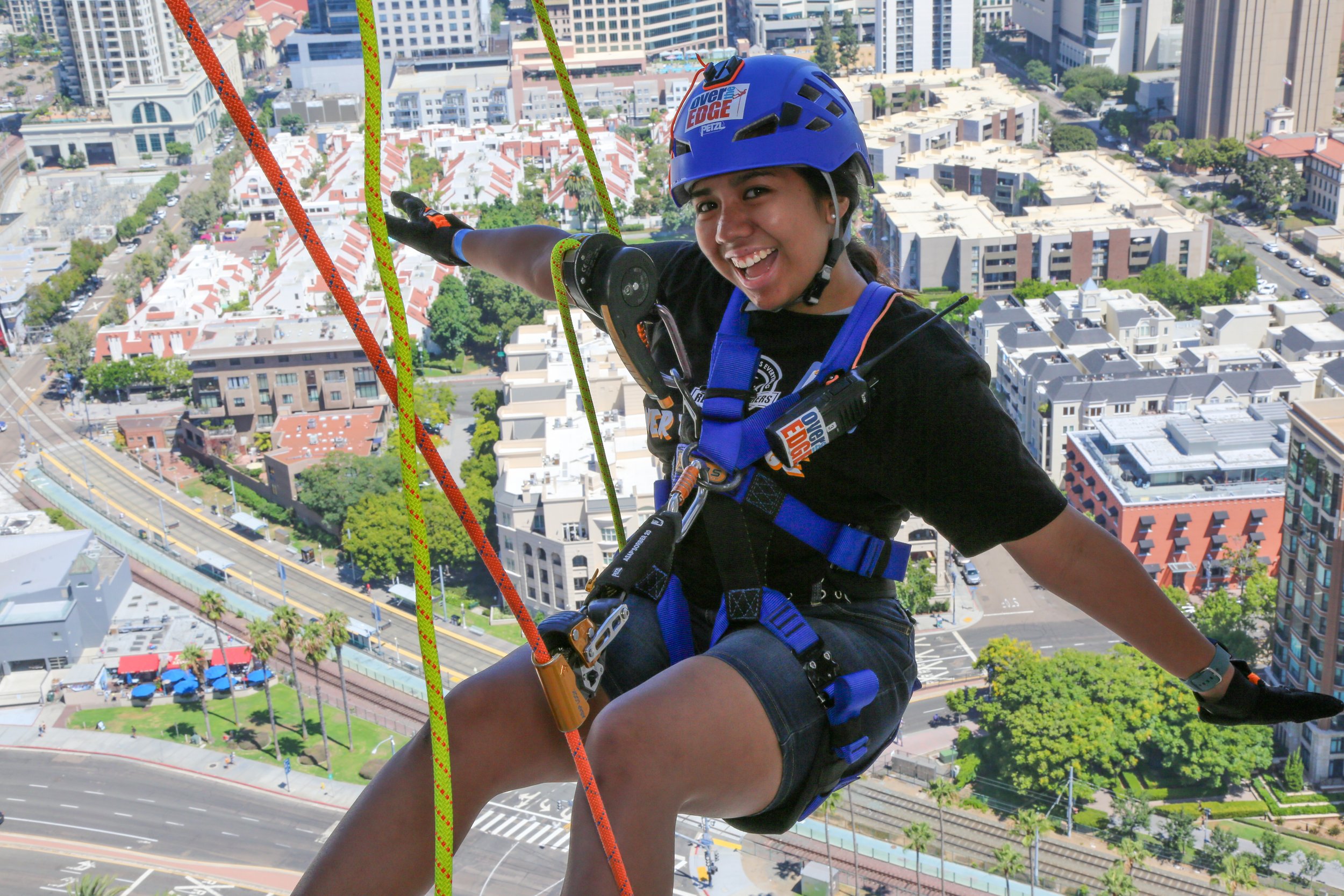 Teenager attending an event at a hotel in downtown San Diego, participating in community activities.
