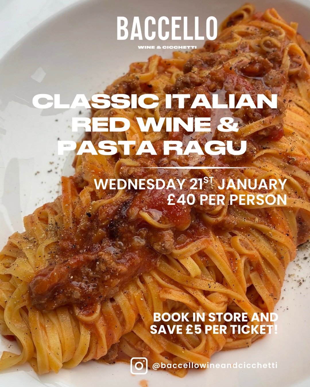 Kick off 2026 with a cosy Italian evening of red wines and proper comfort food 🍷✨

Think slow-cooked pasta rag&ugrave; al fettuccelle 🍝, mixed charcuterie to share🥩, a signature Italian dessert 🍰, and 3 perfectly paired Italian red wines to warm 