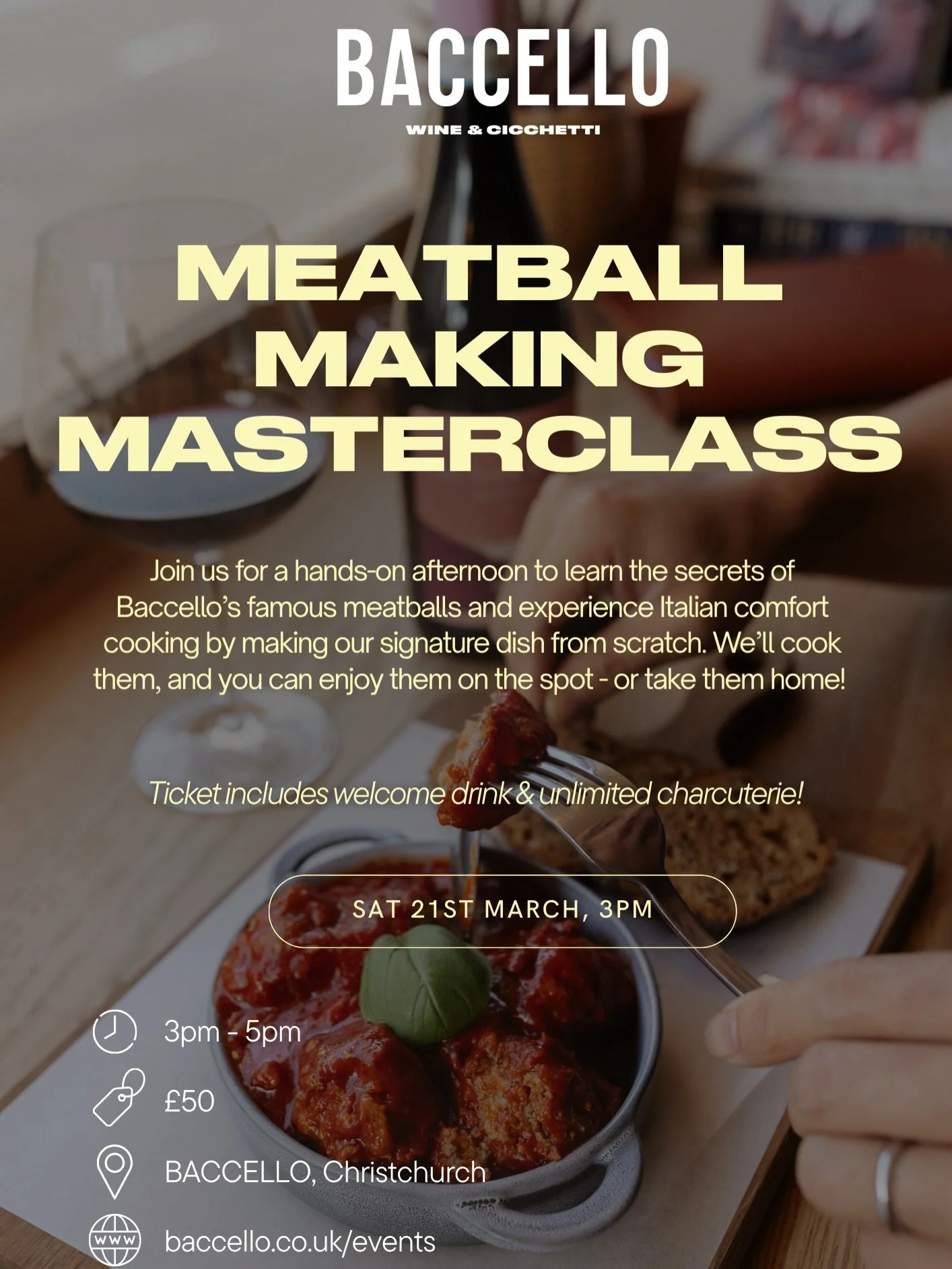 You&rsquo;ve asked about our meatballs more times than we can count&hellip; so we&rsquo;re finally sharing the secrets. 👀🍝

Join us at Baccello for a special Meatball Making Masterclass where you&rsquo;ll learn how to make our signature meatballs f