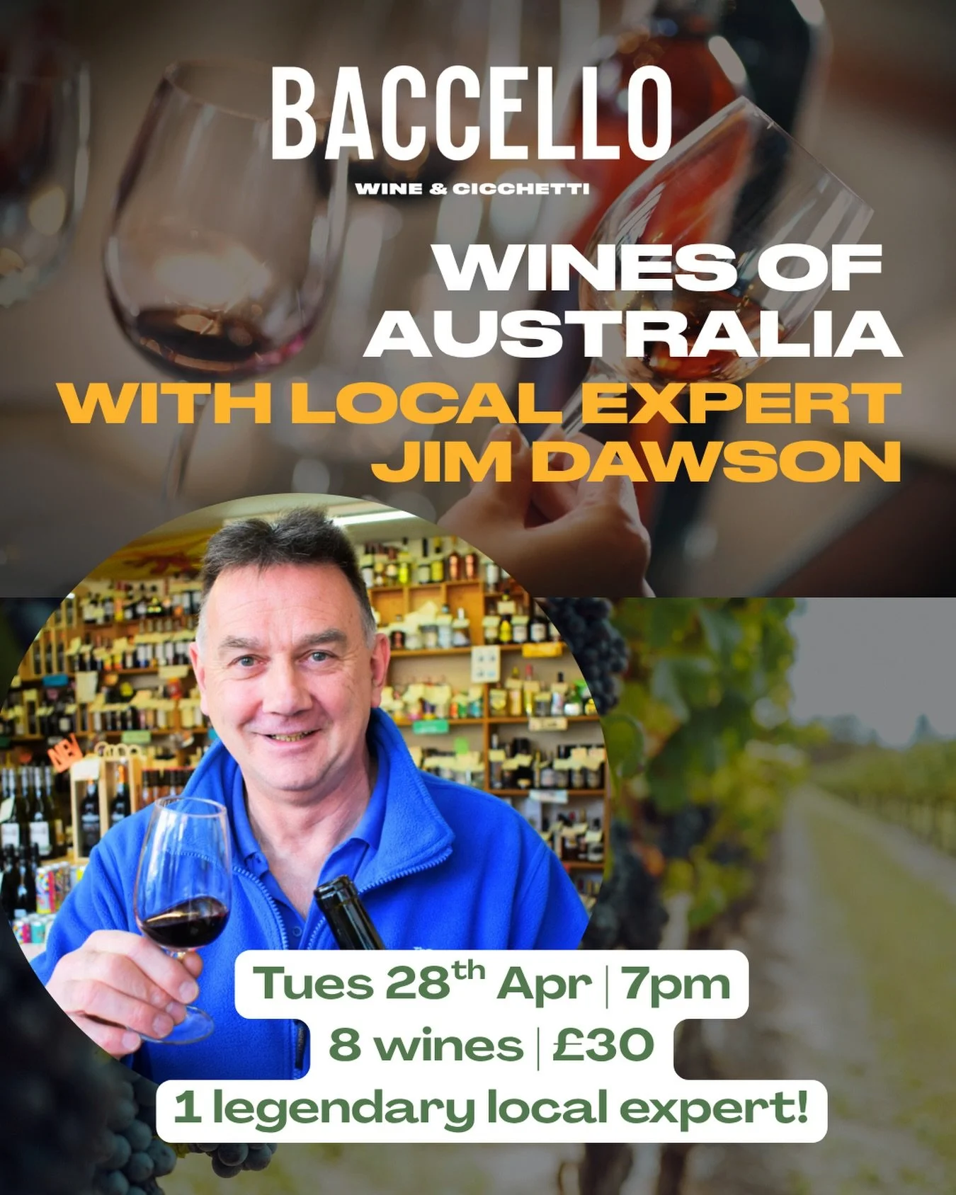 Australia, but not as you know it 🇦🇺🍷

Join us on Tuesday 28th April from 7pm for an evening with Jim Dawson, exploring a curated selection of 8 Australian wines &mdash; from bold, fruit-driven classics to more refined, modern styles that are chan