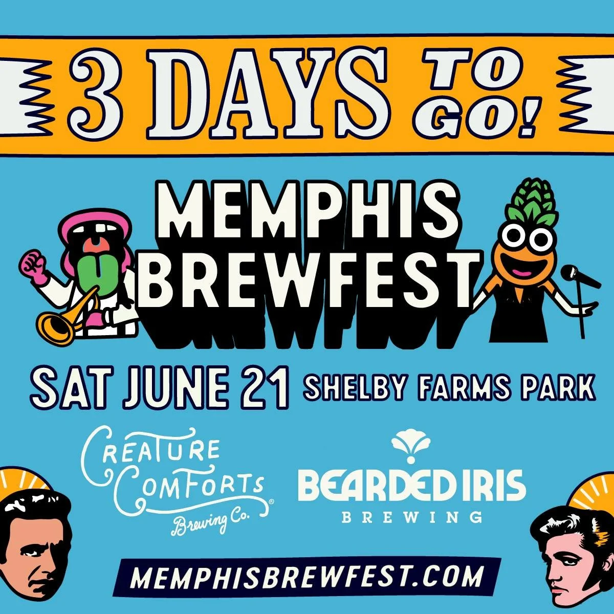3 DAYS TO GO! Grab your tickets and join us at @shelbyfarmspark on Saturday. The sun will be shining, beer pouring, music playing, and fun times will be had! Big thanks to @creaturecomfortsbeer and @beardediris for being part of the 35+ amazing brewe