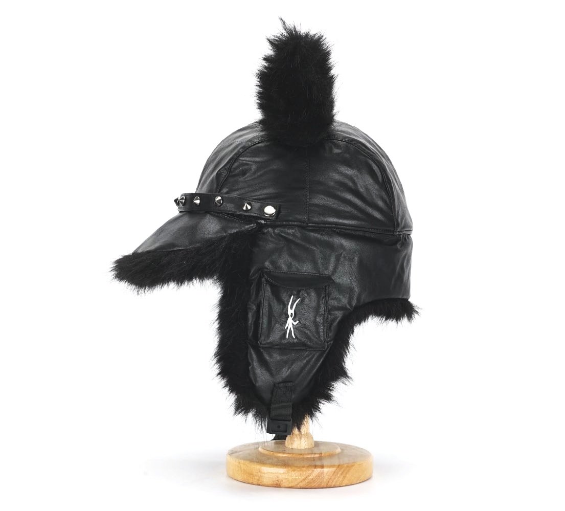 XilverWorks Leather Trapper Hat "LEFT SIDE"
