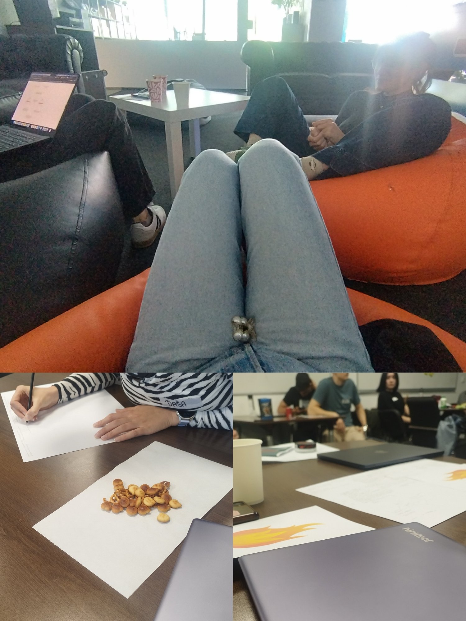 The team working during startup weekend