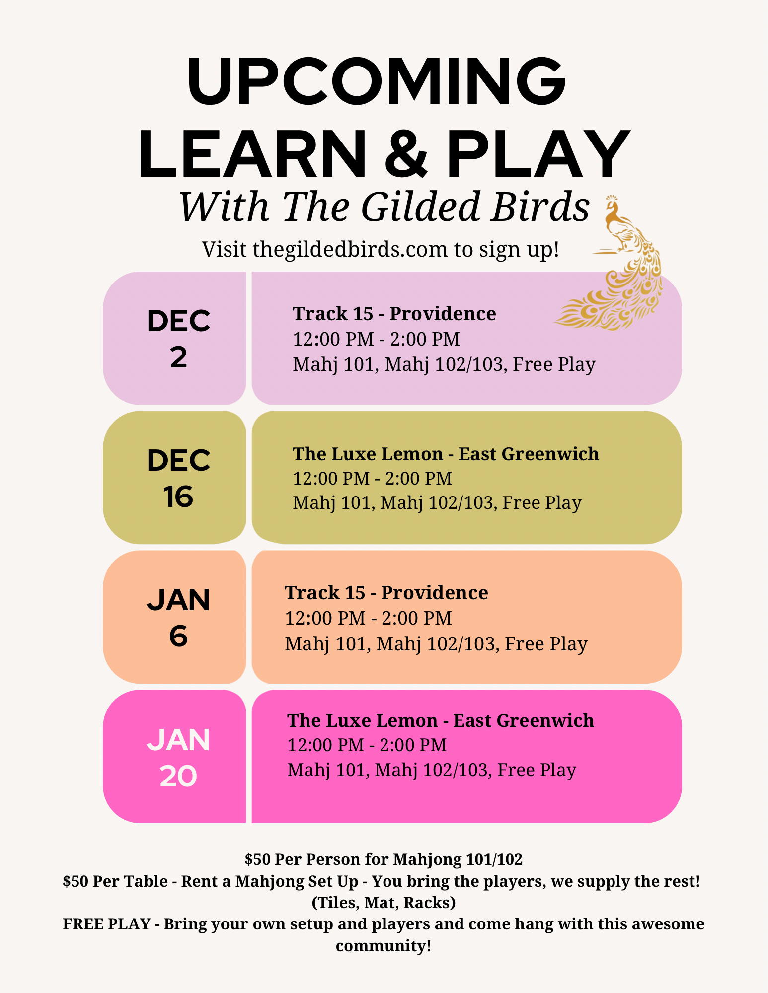 Lilac Olive Peach and Violet Simple Events Schedule Flyer.png