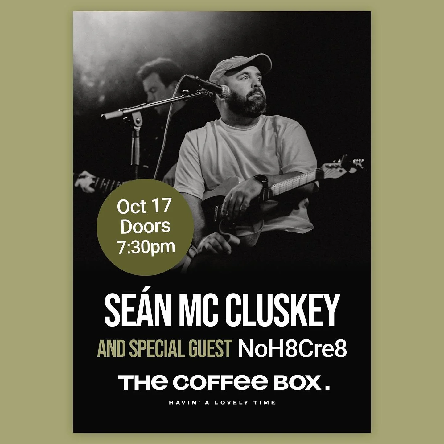1 week to go 😊 we cannot wait to host @sean_mc_cluskey for a gig 🥰 with very special guest @noh8cre8 it&rsquo;s gonna be a night of some lovely acoustic music ☺️ there&rsquo;s still some tickets left so get them now to avoid disappointment 💪

http