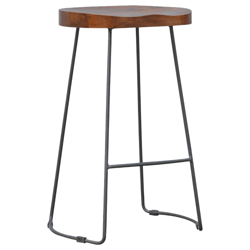 Industrial Mango Wood Bar Stool