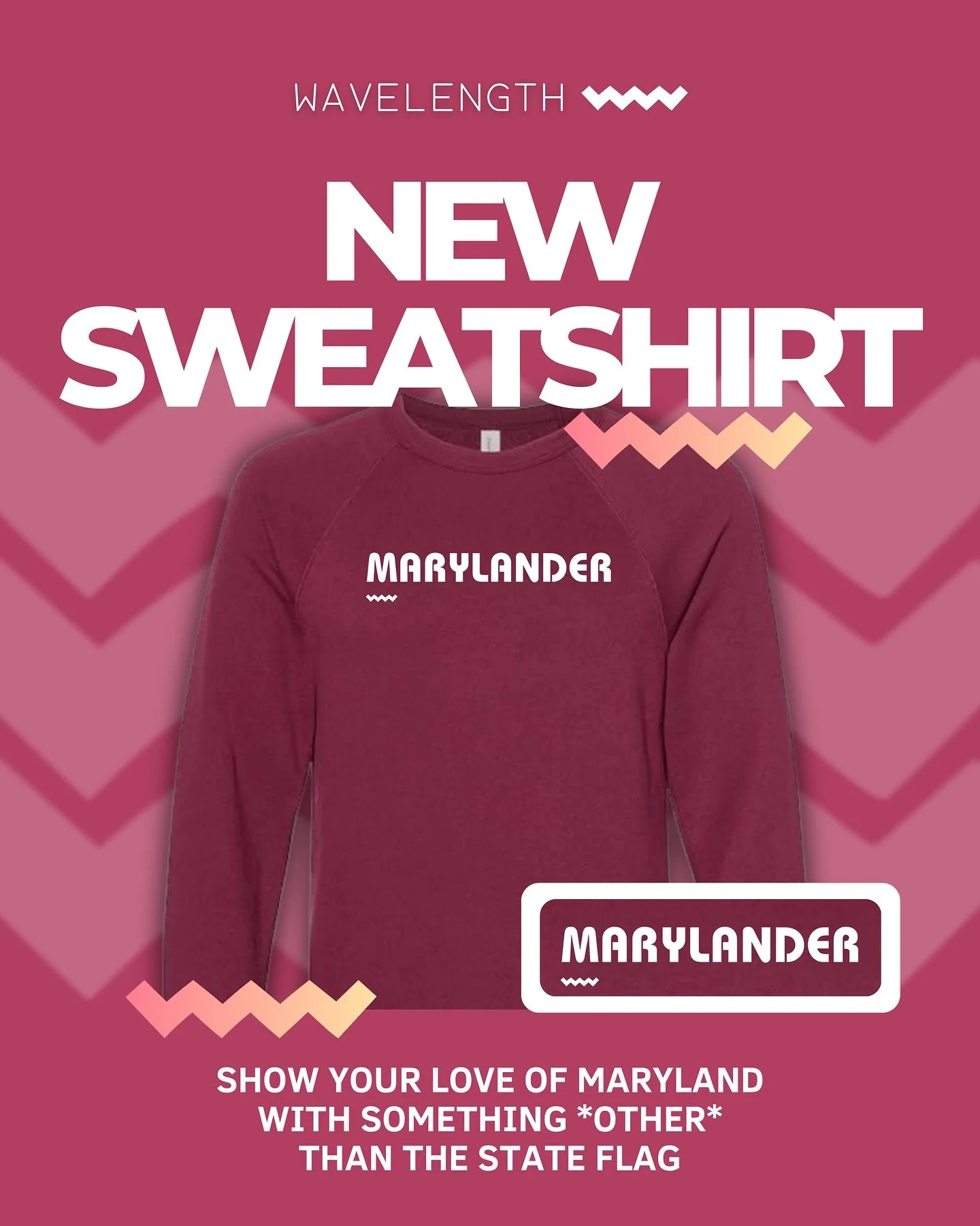 Marylanders love the state we call home, so cozy up in this sweatshirt when you&rsquo;re feeling that MD pride!

This sweatshirt&rsquo;s simple design is a nice break from the standard red, yellow, and black that define most typical Maryland-themed p