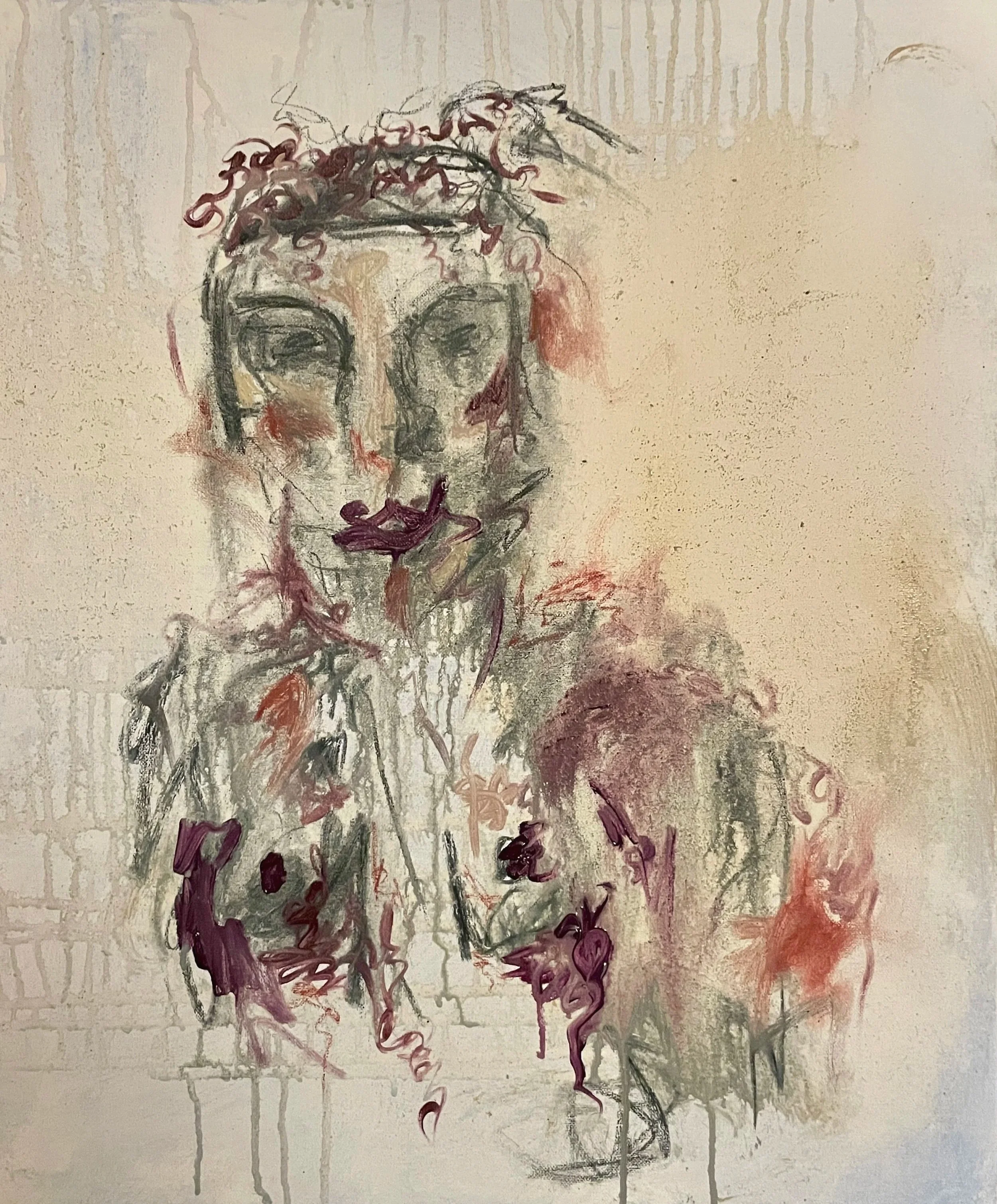 "You Lost Me Somewhere" - 24 x 20 Acrylic, Charcoal & Sand on Canvas (2025)