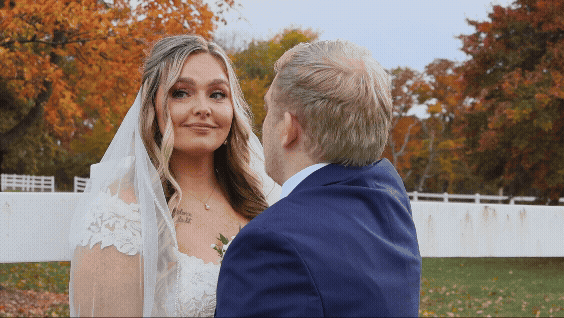 Chelsea's clients, Erika & Jordan Schwartz, posing on their wedding day