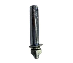 A metal bolt or pin with a hexagonal nut at the base.