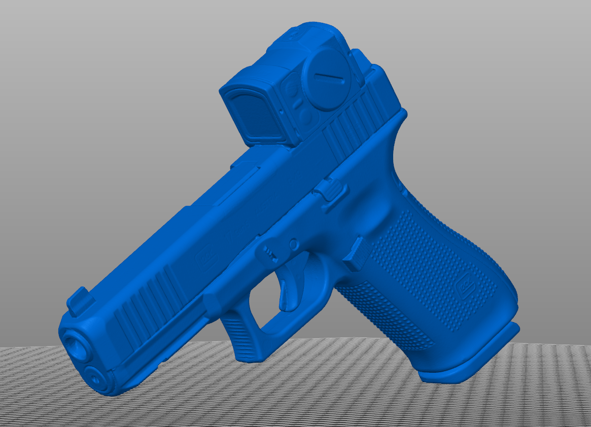 Glock 17 Gen 5 ACRO P2 3D model, Glock 17 Gen 5 ACRO P2 STL file, Glock 17 training aid, holster mold model, 1:1 scale printable gun replica, accurate dimensions, solid Glock 17 Gen 5 3D print file