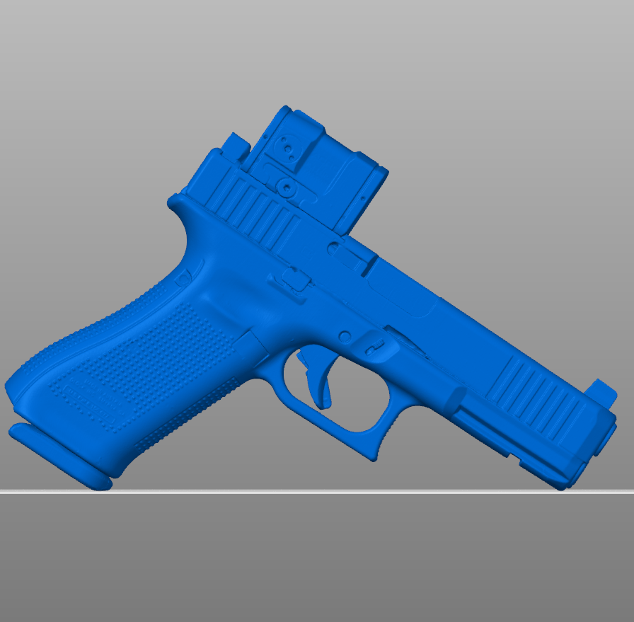 Glock 17 Gen 5 ACRO P2 3D model, Glock 17 Gen 5 ACRO P2 STL file, Glock 17 training aid, holster mold model, 1:1 scale printable gun replica, accurate dimensions, solid Glock 17 Gen 5 3D print file