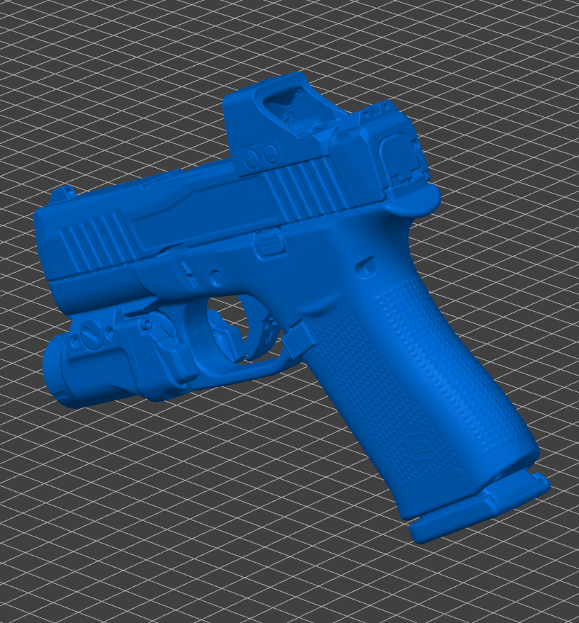 Glock 43x TLR-7 X Sub Holosun 507k Micro Dagger slide 3D model STL file, Glock 43x training aid, holster mold model, 1:1 scale printable gun replica, accurate dimensions, solid Glock 43x 3D print