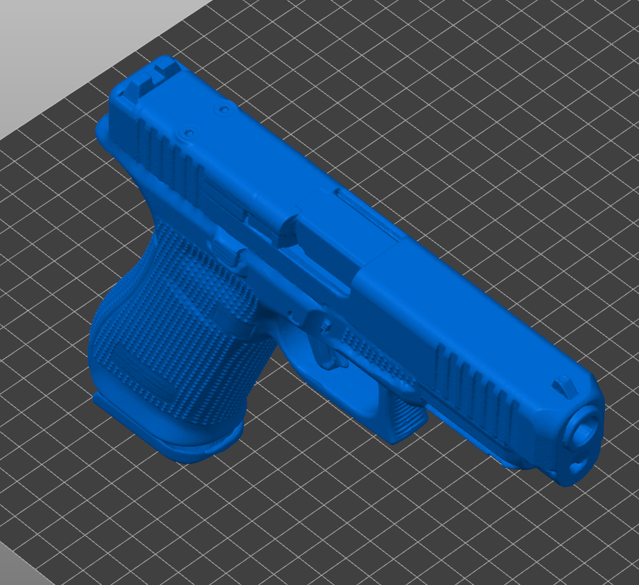 Glock 17 Gen 6 3D model, Glock 17 Gen 6 STL file, Glock 17 training aid, holster mold model, 1:1 scale printable gun replica, accurate dimensions, solid Glock 17 Gen 6 3D print file
