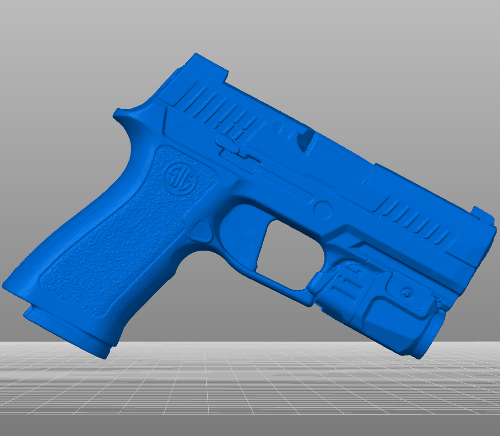 Sig Sauer P320 XCarry w/ Streamlight TLR-7 X STL file for 3D printing, realistic non-functional pistol and weapon light replica for holster molding, firearms training, and safe practice