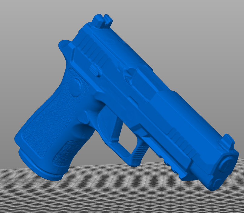 Sig Sauer P320 XFull 3D model, P320 XFull STL file, 1:1 scale pistol replica, holster mold, solid XFull 3D print