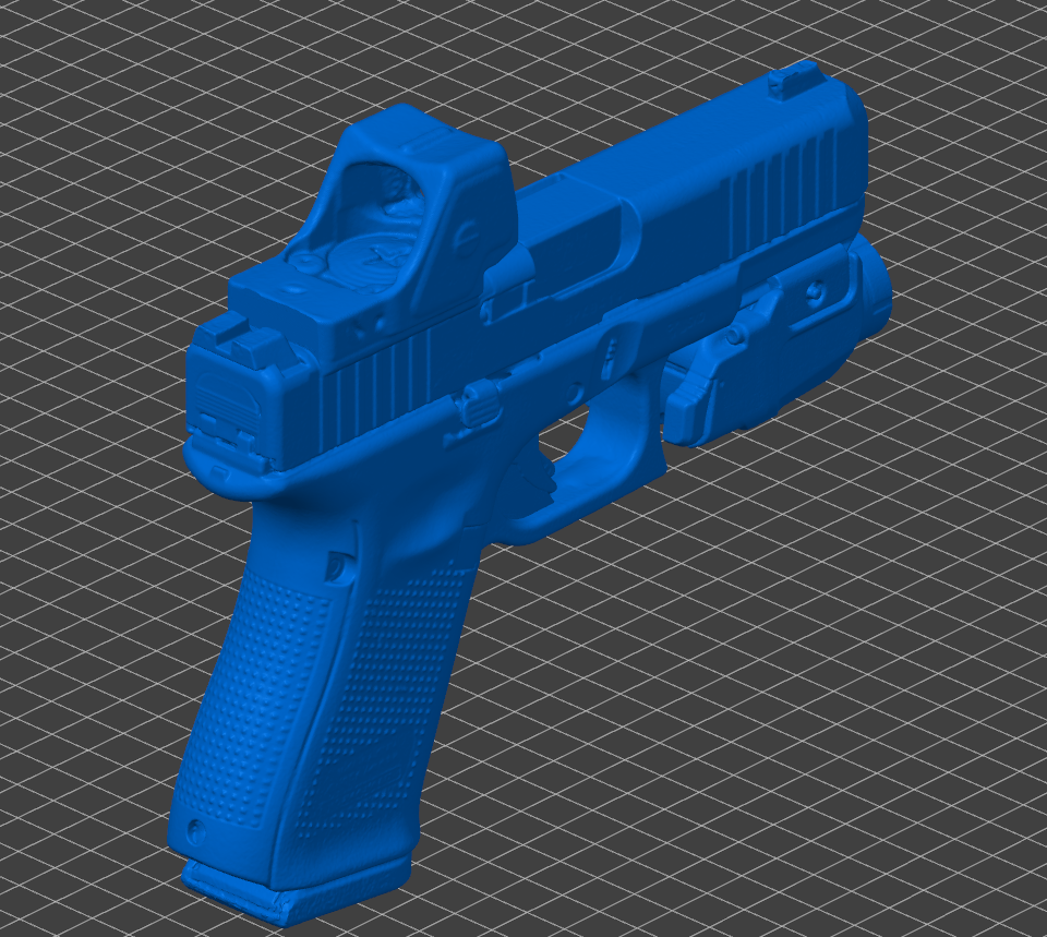 Glock 19 Gen 5 RMR HD TLR-7A 3D model, Glock 19 Gen 5 RMR HD TLR-7A STL file, Glock 19 training aid, holster mold model, 1:1 scale printable gun replica, solid Glock 19 Gen 5 3D print