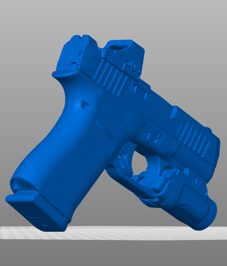 Glock 43x TLR-7 X Sub Holosun 507k Micro Dagger slide 3D model STL file, Glock 43x training aid, holster mold model, 1:1 scale printable gun replica, accurate dimensions, solid Glock 43x 3D print