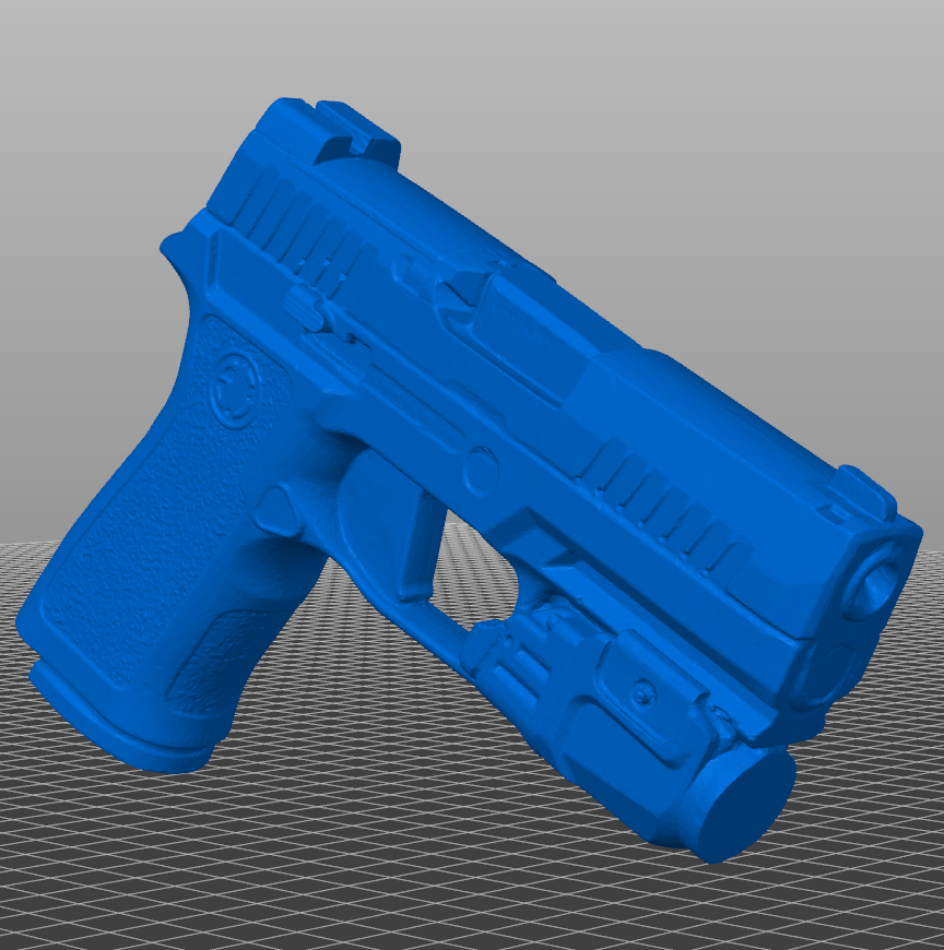 Sig Sauer P320 XCarry w/ Streamlight TLR-7 X STL file for 3D printing, realistic non-functional pistol and weapon light replica for holster molding, firearms training, and safe practice