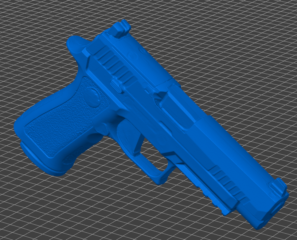 Sig Sauer P320 XFull 3D model, P320 XFull STL file, 1:1 scale pistol replica, holster mold, solid XFull 3D print