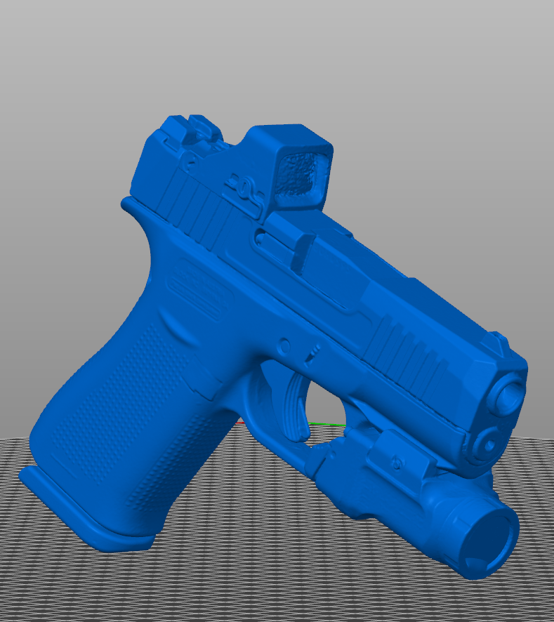 Glock 43x TLR-7 X Sub Holosun 507k Micro Dagger slide 3D model STL file, Glock 43x training aid, holster mold model, 1:1 scale printable gun replica, accurate dimensions, solid Glock 43x 3D print