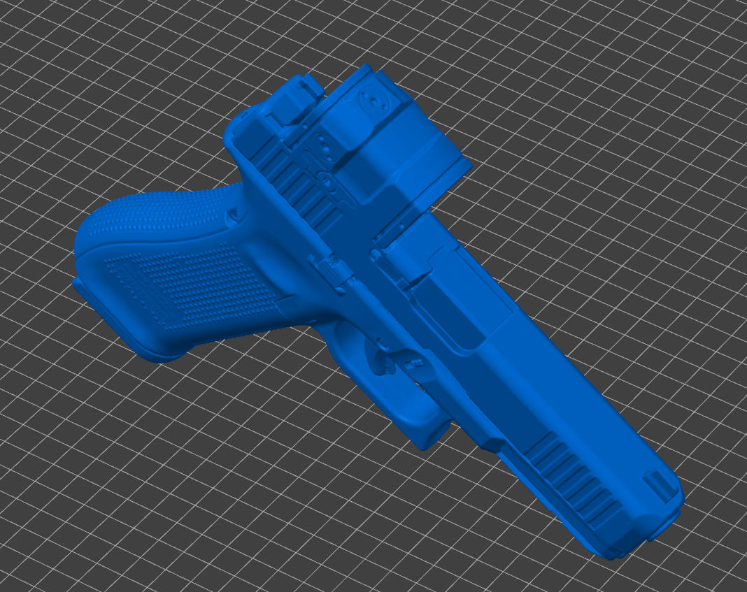 Glock 17 Gen 5 ACRO P2 3D model, Glock 17 Gen 5 ACRO P2 STL file, Glock 17 training aid, holster mold model, 1:1 scale printable gun replica, accurate dimensions, solid Glock 17 Gen 5 3D print file