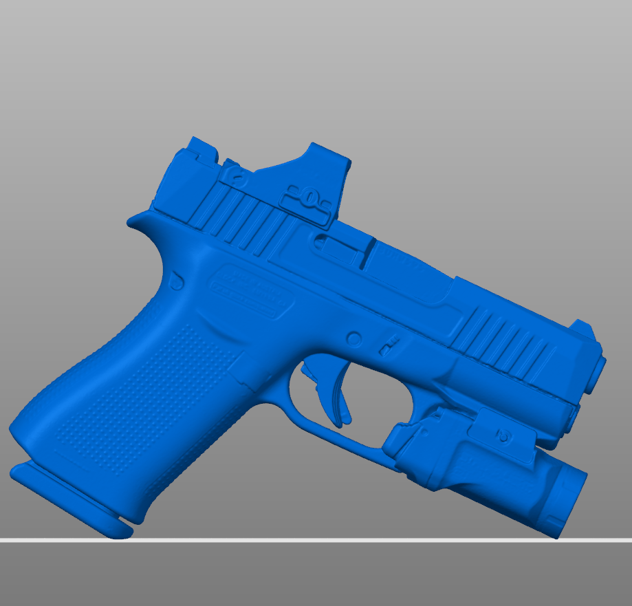 Glock 43x TLR-7 X Sub Holosun 507k Micro Dagger slide 3D model STL file, Glock 43x training aid, holster mold model, 1:1 scale printable gun replica, accurate dimensions, solid Glock 43x 3D print