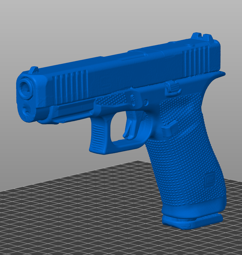 Glock 17 Gen 6 3D model, Glock 17 Gen 6 STL file, Glock 17 training aid, holster mold model, 1:1 scale printable gun replica, accurate dimensions, solid Glock 17 Gen 6 3D print file