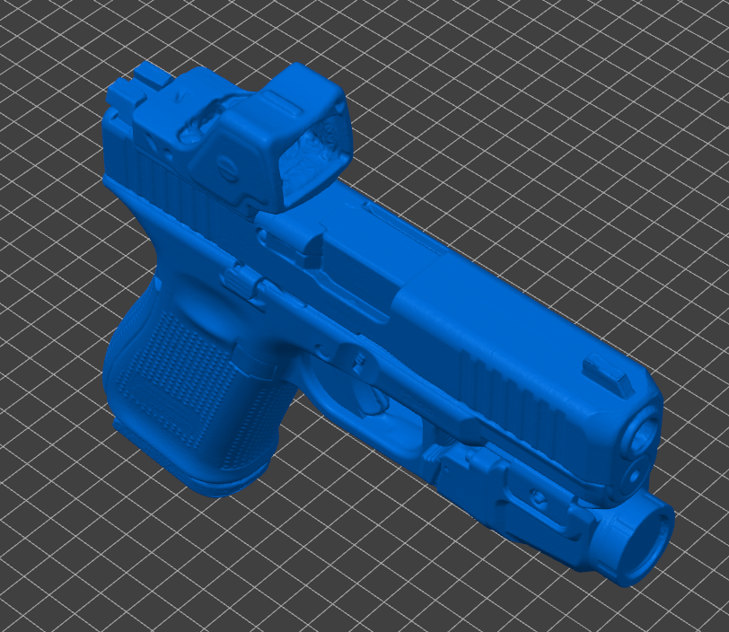 Glock 19 Gen 5 RMR HD TLR-7A 3D model, Glock 19 Gen 5 RMR HD TLR-7A STL file, Glock 19 training aid, holster mold model, 1:1 scale printable gun replica, solid Glock 19 Gen 5 3D print