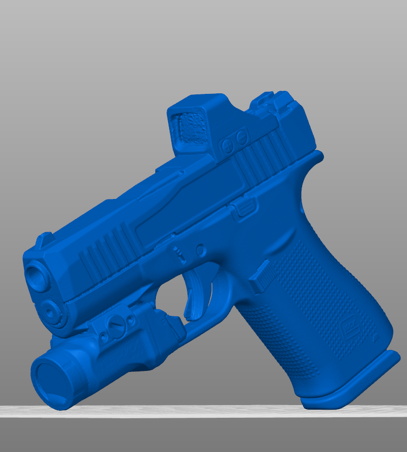 Glock 43x TLR-7 X Sub Holosun 507k Micro Dagger slide 3D model STL file, Glock 43x training aid, holster mold model, 1:1 scale printable gun replica, accurate dimensions, solid Glock 43x 3D print
