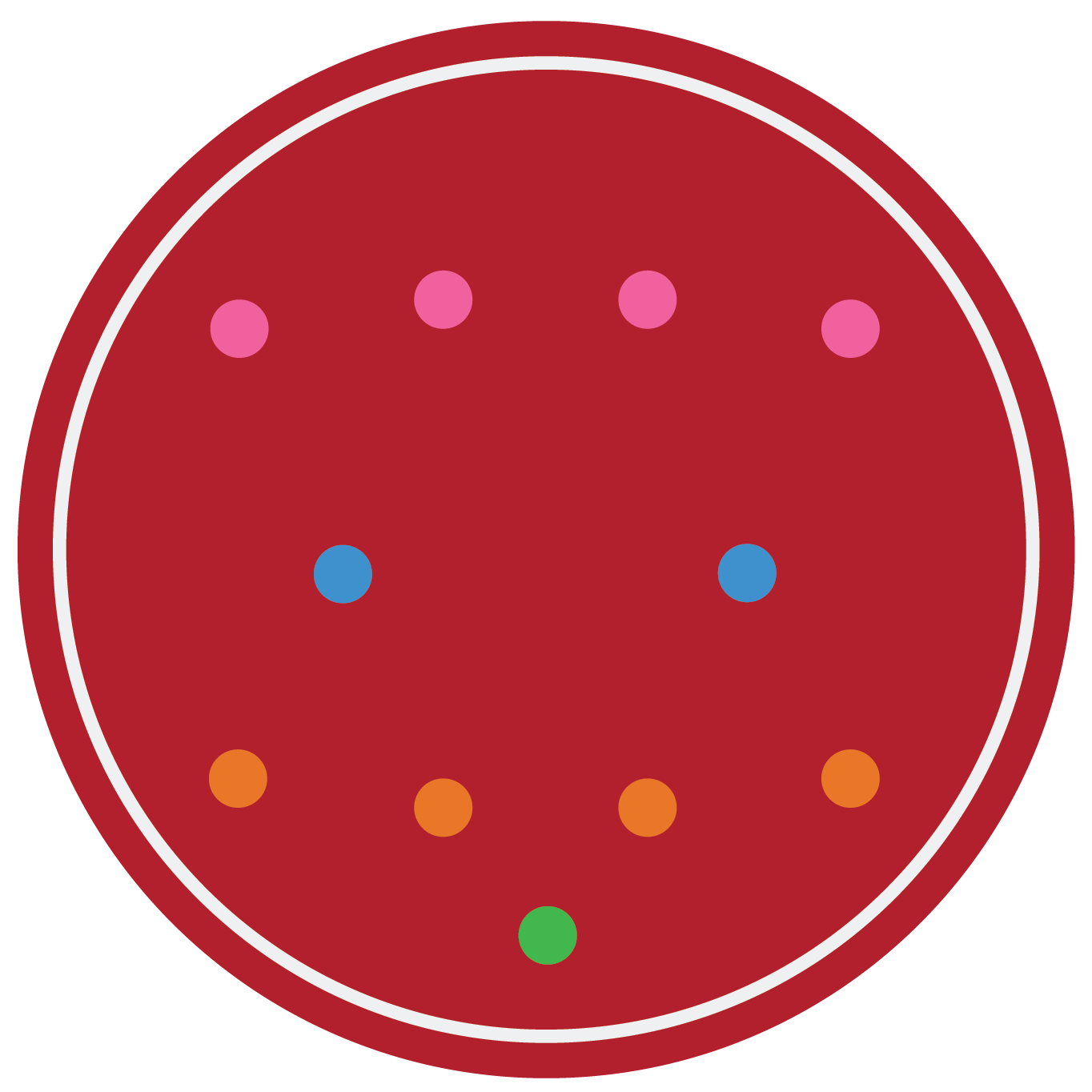 A circular logo for Seven Oaks Football Academy featuring a red and white color scheme, a central illustration of an oak leaf, two small soccer ball icons on either side, and text around the circle.