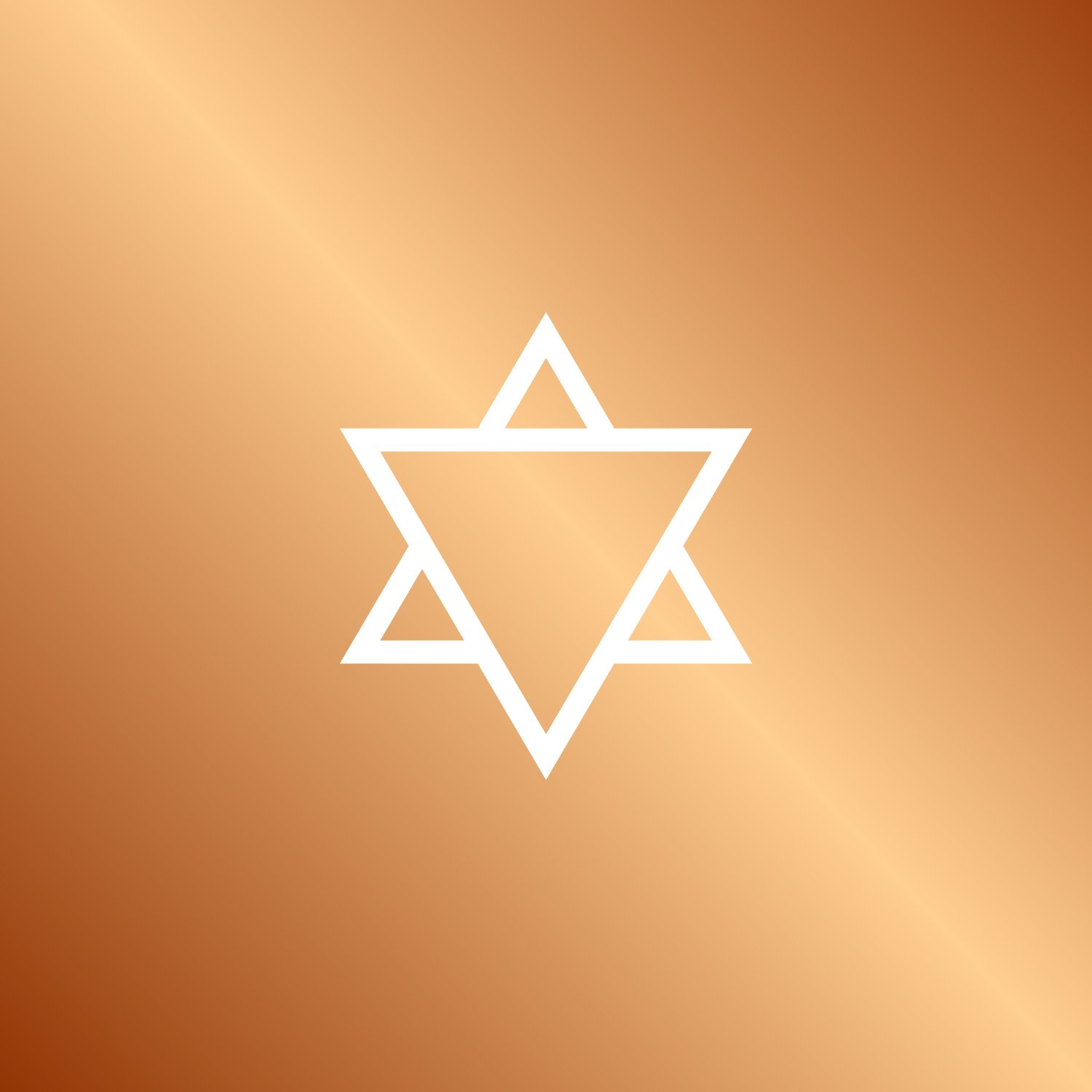 Star of David symbol on a brown gradient background