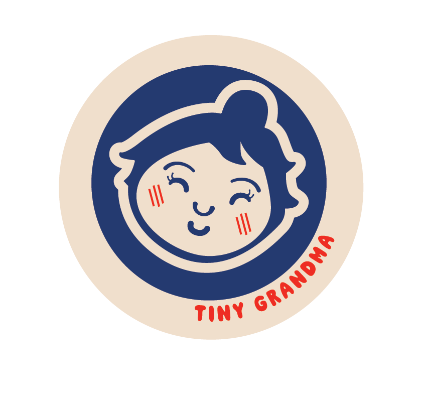Tiny Grandma Navy Sticker