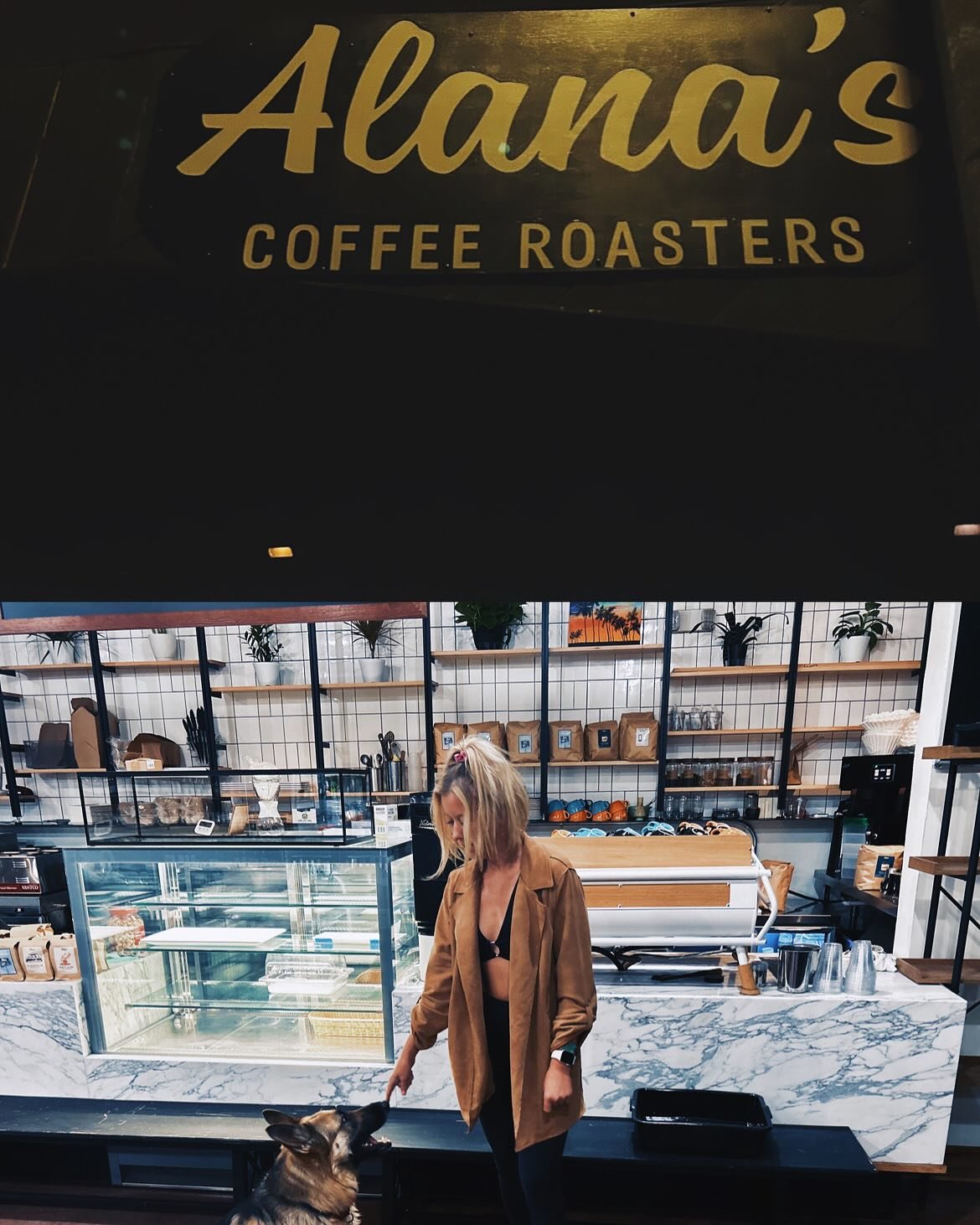 Respect the grind. 💅🏼 Welcome to the neighborhood! @alanascoffee + Maxy 🐕
