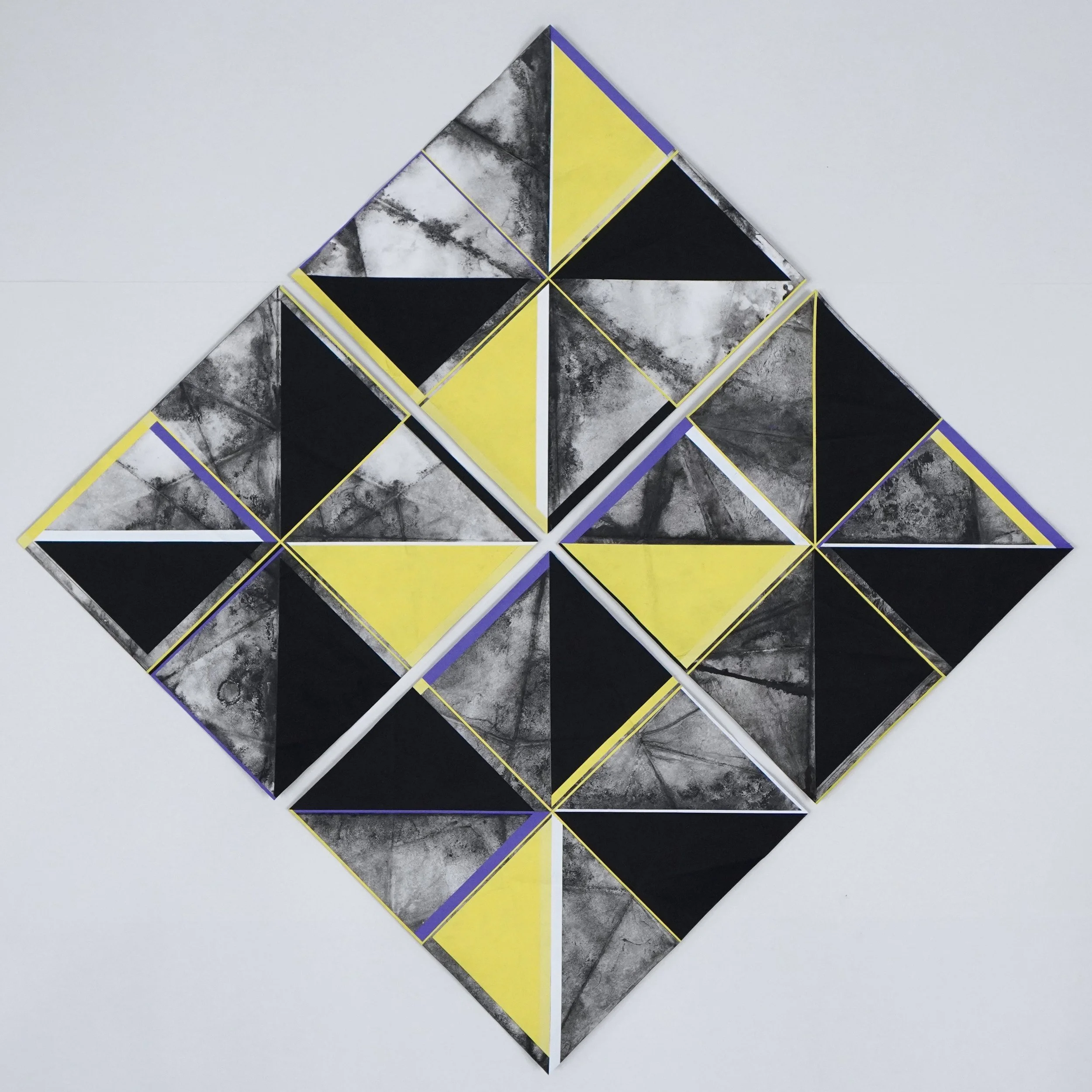 Nauhcampa - Cuatro Caminos - Four Directions, acrylic and India ink on paper, 18x18 inches, 2026