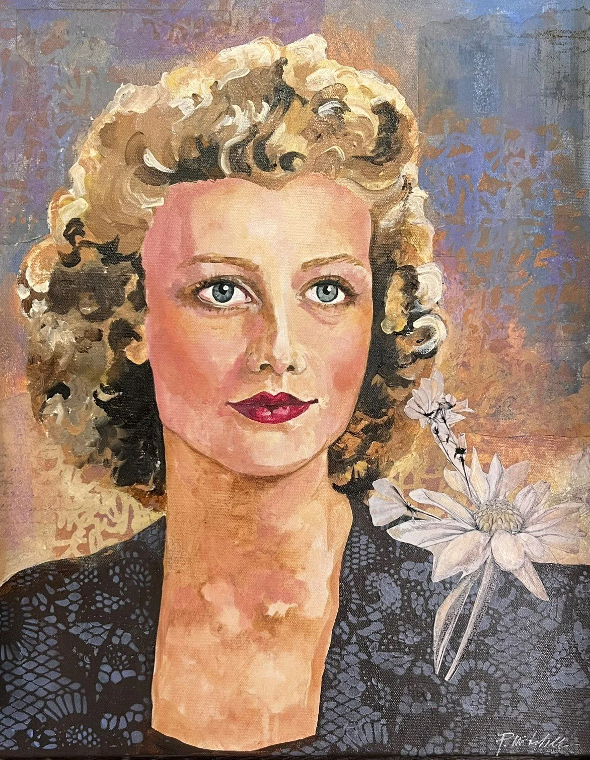 Portrait Art, Mixed Media Acrylic with Paula Mitchell