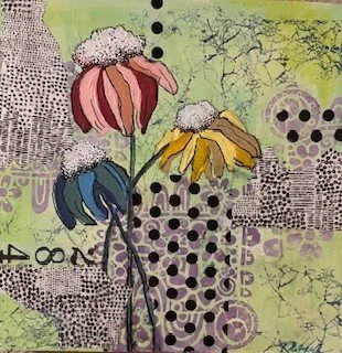 Painted Petals, Mixed Media Acrylic with Paula Mitchell 