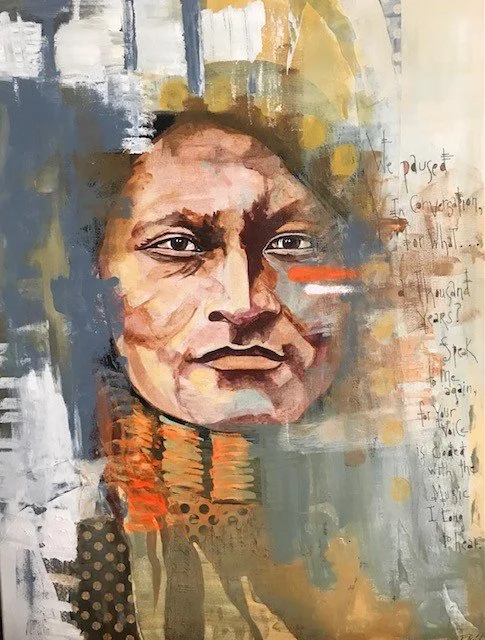 Portrait Art, Mixed Media Acrylic with Paula Mitchell
