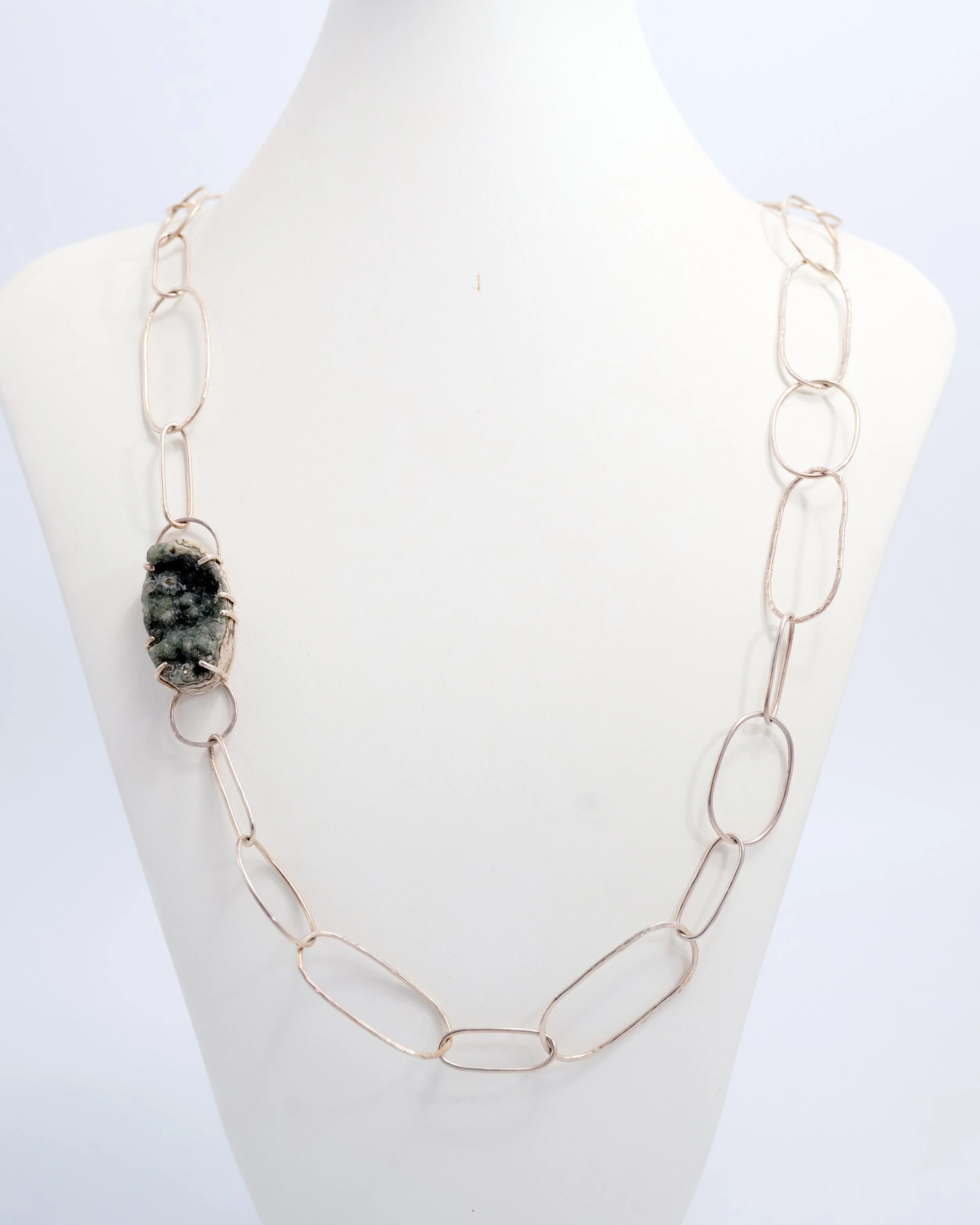 Ocean Jasper Druzy Pendant Necklace by Angela Brackbill