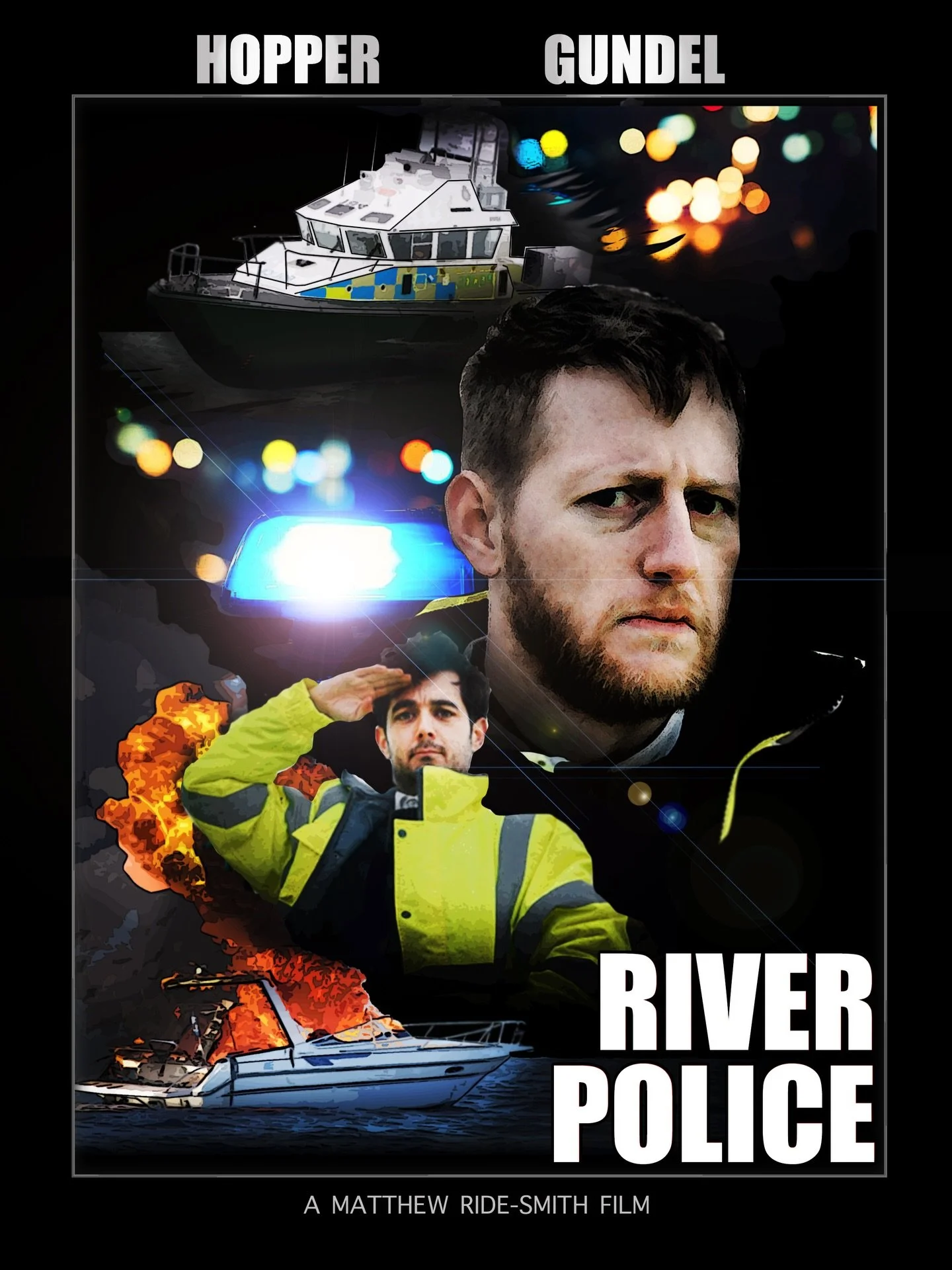 HOPPER AND GUNDEL - RIVER POLICE is now on YouTube because it&rsquo;s been roughly a million years since we shot it. Love to everyone who helped make this little proof of concept so good. Also thanks to @thebigneill for the poster!

Director - Matty 
