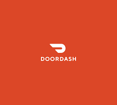 DoorDash logo on an orange background